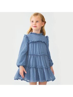 Size 8 Girls Abel & Lula Charming Blue Ruffle Dress for Kids